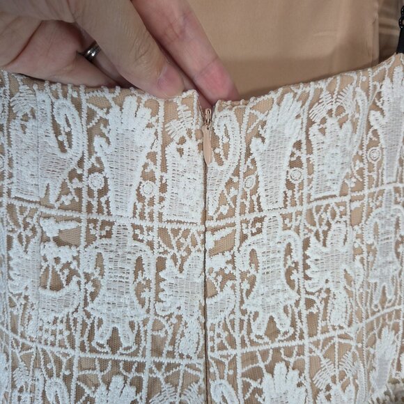Anthropologie Mare Mare Lace Corset Midi Dress Neutral Cocktail Holiday Boho XS - Picture 12 of 16